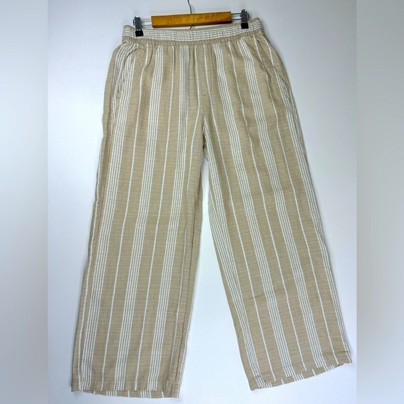 Old Navy High Rise Wide Leg Linen Blend Pull On Pants W/Pockets Womens Medium - Picture 2 of 13